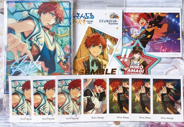 あんスタ★天城一彩★虹色ポートレート、ステッカー、ぱしゃっつ、笑門、ポストカード