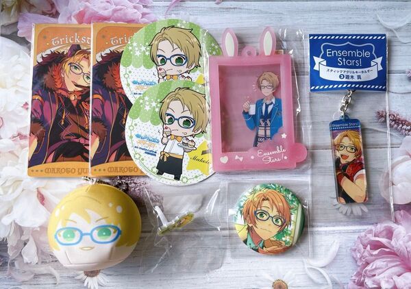あんスタ★トリスタ、遊木真★おまんじゅう、缶バッジ、アクキー、おでかけフォトコレクション、アルカナ、コースター