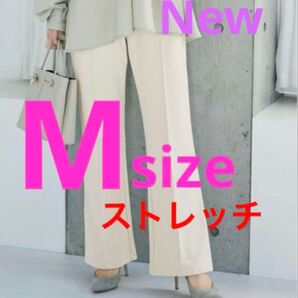 ストレッチパンツ Mサイズ フレアパンツ ピンタック ウエストゴム ジョーゼット起毛 ナチュラル イージーパンツ カジュアルパンツ