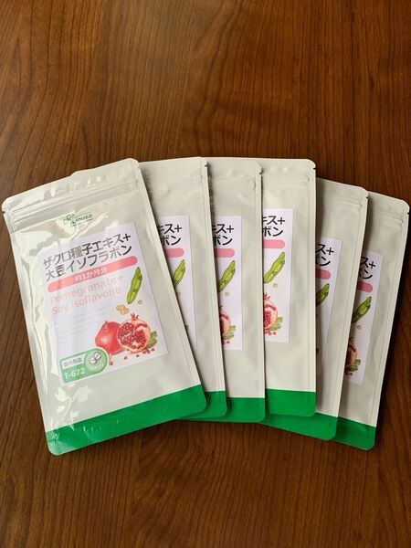 ザクロ種子エキス+大豆イソフラボン 約1か月分×6袋 リプサ 新品未開封