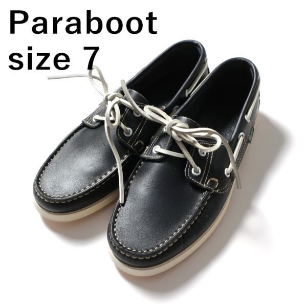 未使用 パラブーツ Paraboot デッキシューズ/定価46000円 ネイビー 7(5451)ajhij