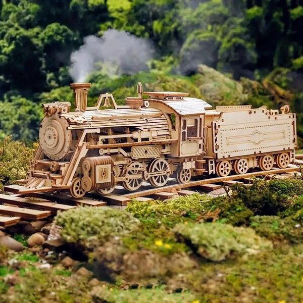 【3D木製パズル】 クラシック蒸気機関車