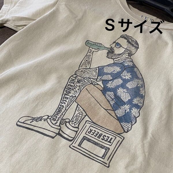 【美品】 TES エンドレスサマー TES MALIBU STAR Tシャツ Sサイズ ベージュ