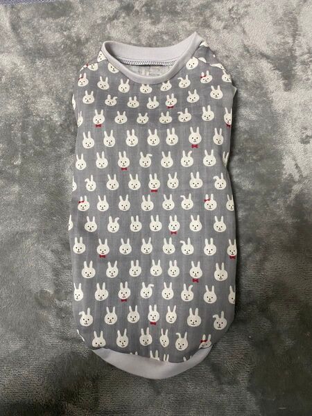 オーダー商品☆ハンドメイド☆犬服☆うさぴょんタンクトップ グレー