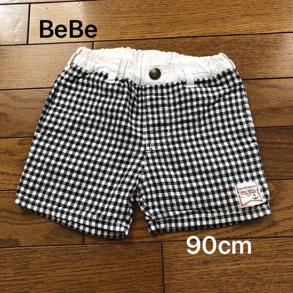 BeBe べべ ショートパンツ 短パン ギンガムチェック パンツ チェック キッズ 子供服 90cm