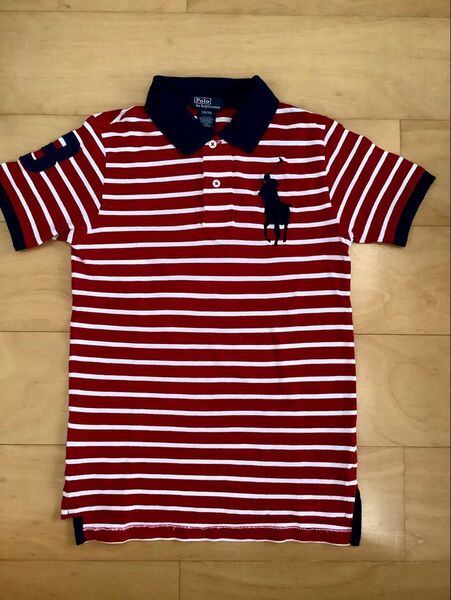 美品 ポロ ラルフローレン Polo by Ralph Lauren ボーダー 半袖ポロシャツ S 150