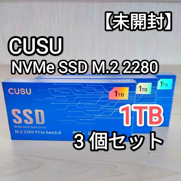 【未開封】CUSU NVMe SSD M.2 PCIe3.0 【大容量 1TB】 CV3500Q 3個セット!!