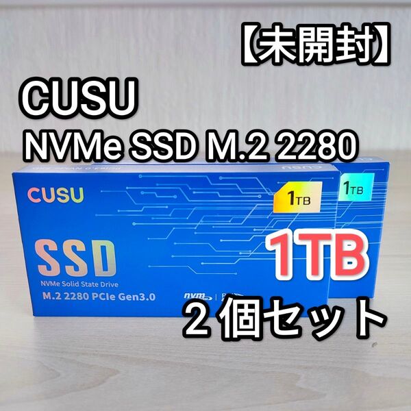 【未開封】CUSU NVMe SSD M.2 PCIe3.0 【大容量 1TB】 CV3500Q 2個セット!!