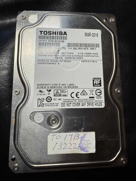 格安 TOSHIBA 3.5インチ HDD 1TB