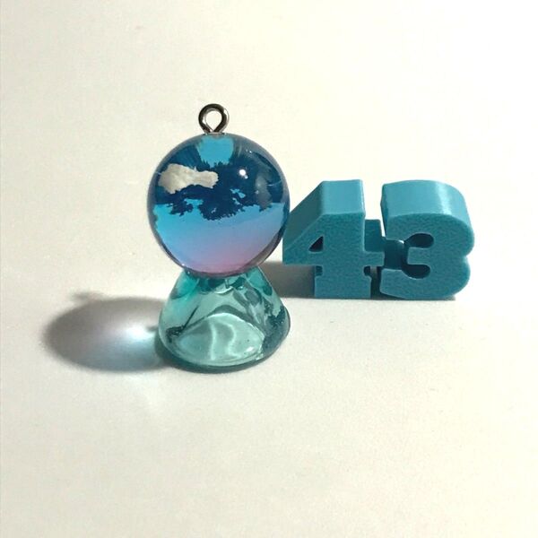 43ピンクブルー夕焼けレジンアクセサリー18mm夏トロピカルハンドメイド空レジン雲レジン空球体ネックレスバッグチャームPP ; )