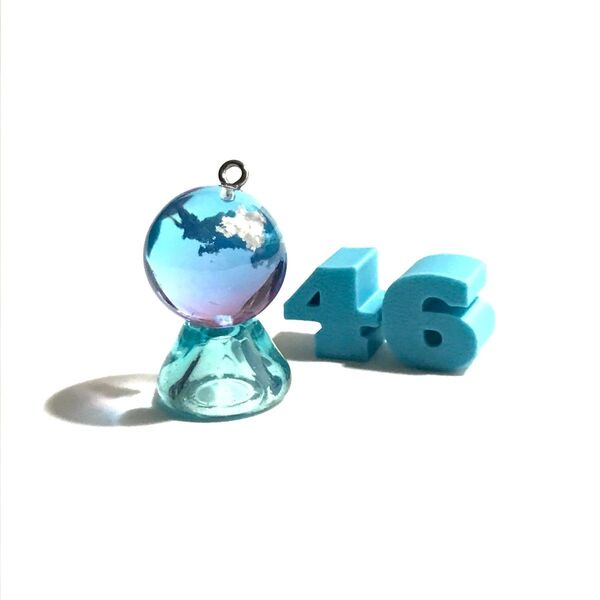 46ピンクブルー夕焼けレジンアクセサリー18mm夏トロピカルハンドメイド空レジン雲レジンネックレスめじるしアクセサリーPP ; )