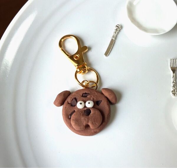 チョコチップわんこキーホルダー フェイクスイーツ