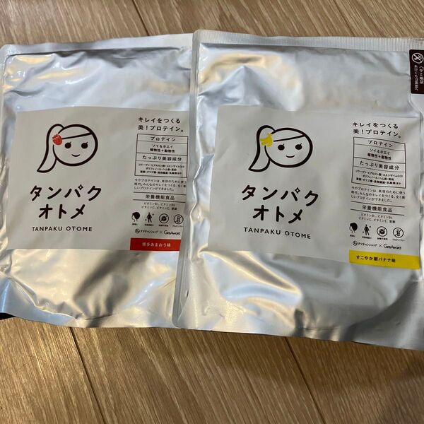 タンパクオトメ 博多あまおう味 すこやか朝バナナ味 プロテイン 2袋 タマチャンショップ