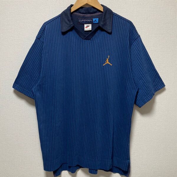90s NIKE JUMPMAN ラガーシャツ ポロシャツ ナイキ 銀タグ L エアジョーダン Air Jordan