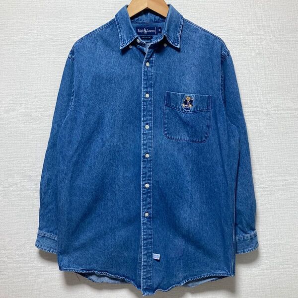 90s ラルフローレン ポロベア デニムシャツ POLO BEAR ヴィンテージ