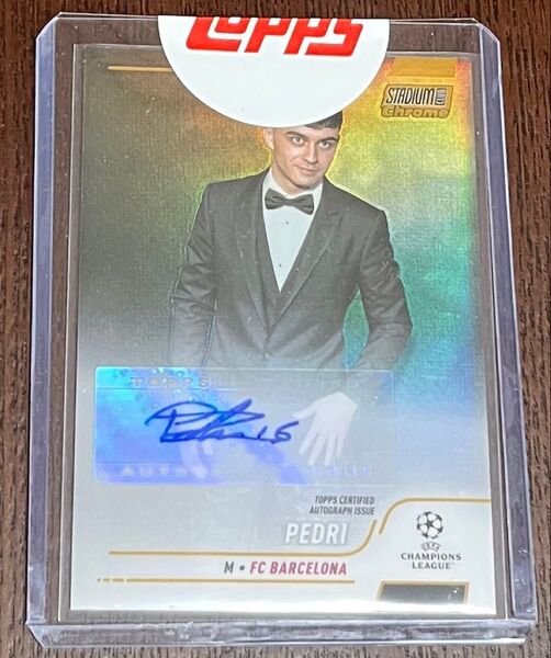 Topps ペドリ 直筆サインカード Stadium Club Chrome 10/50 50枚限定