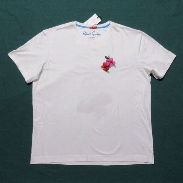 ロバートグラハム プリントクルーネックTシャツ XL Tシャツ ホワイト 半袖