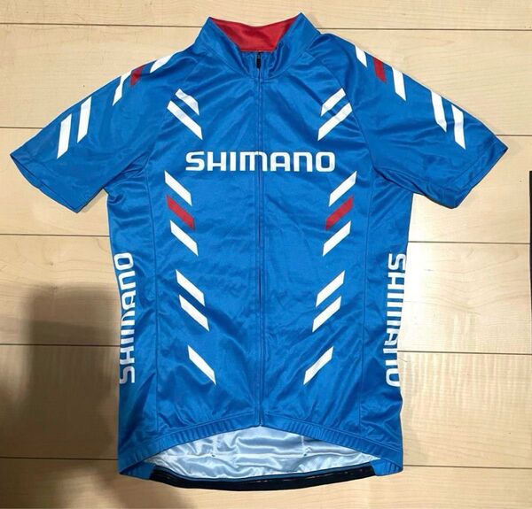 極美品 SHIMANO シマノ 半サイクルジャージ サイクルウェア ブルー サイクリングジャージ