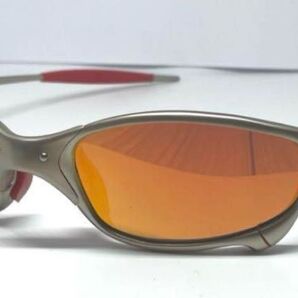 新品未使用 金属製 偏光メタルサングラス シルバー レッドミラーレンズ OAKLEY Juliet風