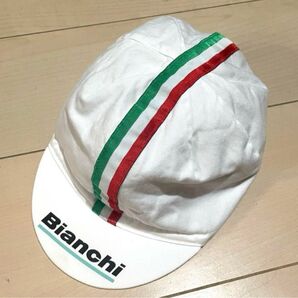 美品 Bianchi ビアンキ サイクルキャップ ホワイト