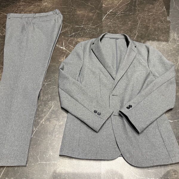 green label relaxing JUSTFIT メランジ セットアップ ジャケット&パンツ -ストレッチ・防シワ-