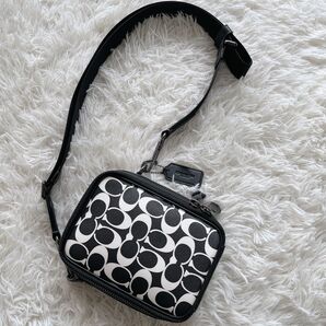 極美品 COACH コーチ スタントン クロスボディ・シグネチャー キャンバス ボディバッグ CP193