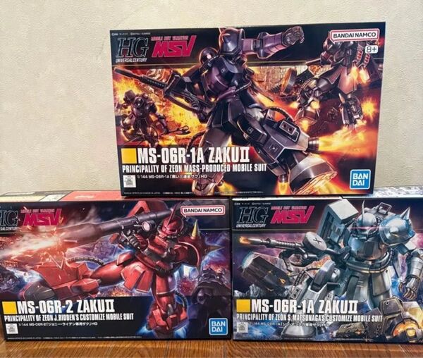 HG ザク黒い三連星 シン・マツナガ専用ザクII ジョニーライデン専用ザクII 3機セット ガンプラ