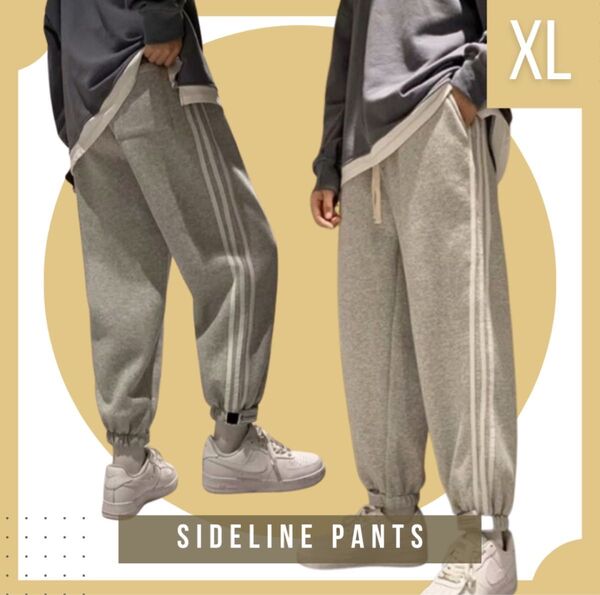 パンツ スウェット メンズ レディース XL 男女兼用 ルームウェア 部屋着 サイドライン ジャージ