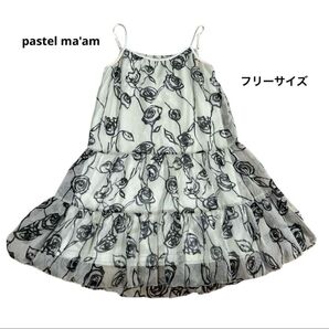 pastel ma'am ノースリーワンピース フリーサイズ バラ柄
