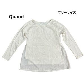 Quand ホワイト 長袖カットソー フリーサイズ