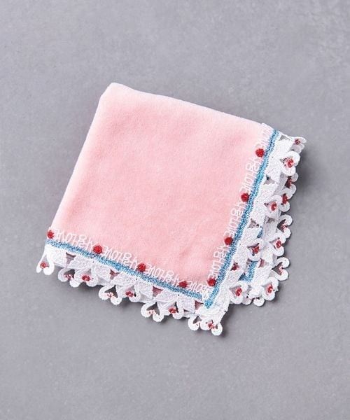 「新品未開封品」 近沢レース タオルハンカチ ユナイテッドアローズコラボ LOVE ピンク 完売商品 CHIKAZAWA