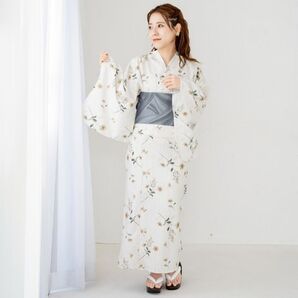 【新品未使用】tal.by yumi. セパレート浴衣4点セット 小花柄 白
