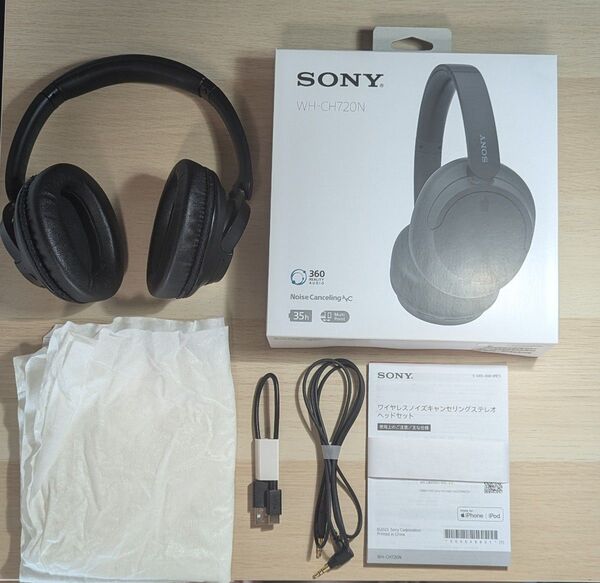 SONY WH-CH720N ワイヤレス ヘッドホン ノイズキャンセリング ソニー ブラック 付属品完品 説明書あり 箱あり