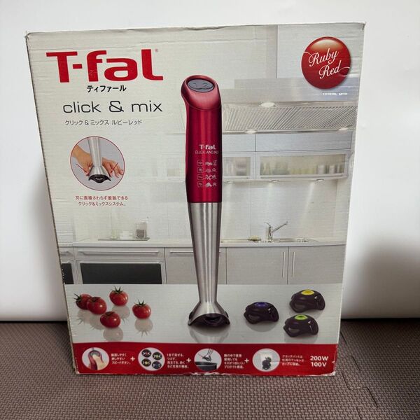 未使用品 T-fal ティファール クリック&ミックス ルビーレッド ハンドブレンダー ハンドミキサー