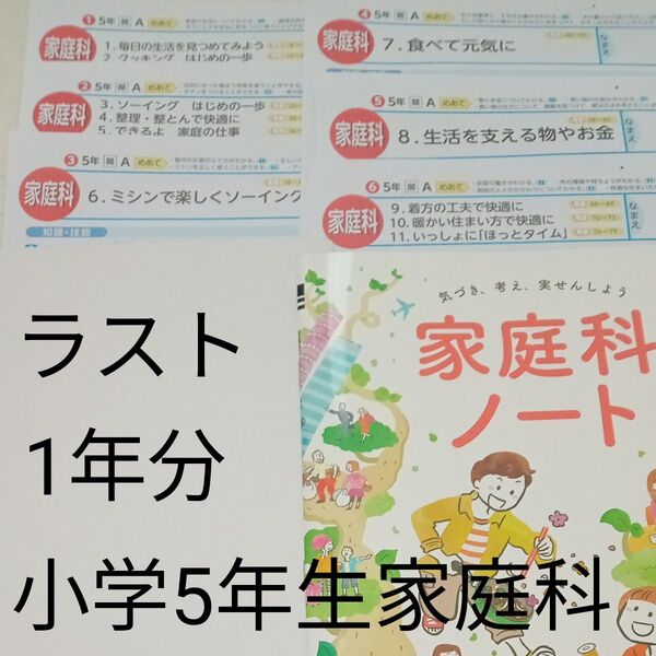 5年生 家庭科 開隆堂 光文書院 1年分 カラーテスト 家庭科ノート 未使用 未記入