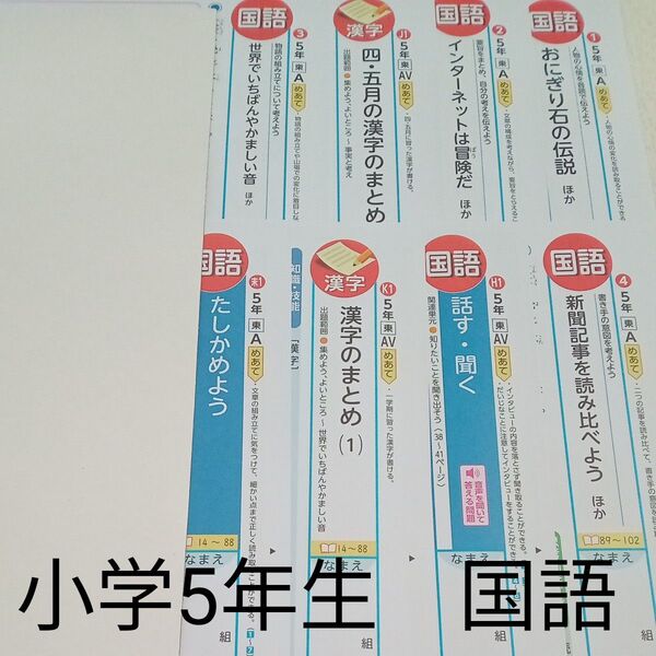 5年生 国語 東京書籍 光文書院 カラーテスト 1学期 未使用