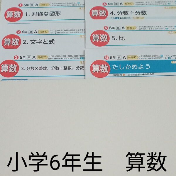 6年生 算数 東京書籍 光文書院 カラーテスト 1学期 未使用 ラスト