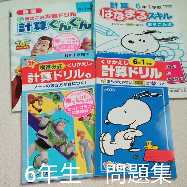 6年生 算数 問題集 セット 4冊 予習 復習 家庭学習 自宅保管 未使用