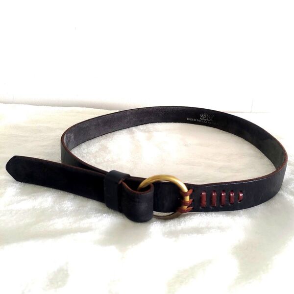 Lo-Fi ローファイ リアルレザー リングベルト茶芯 Leather Ring Belt Made in USA 米国製
