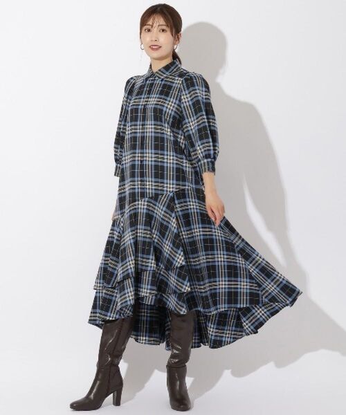 AND COUTURE アンドクチュール 裾切替フリルシャツワンピース