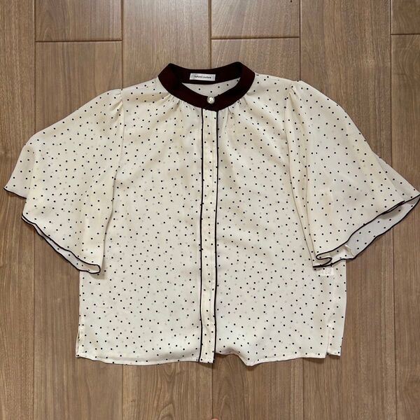 naturalcouture パールポイントバイカラーブラウス 美品