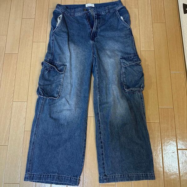 デニムパンツ ワイドパンツ ワイドデニムパンツ サイズM