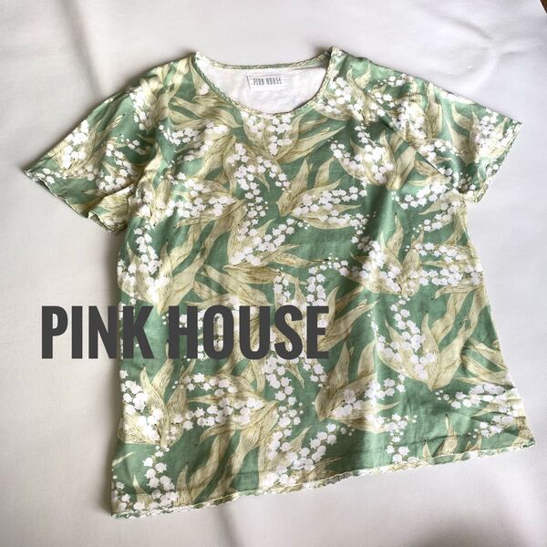 PINK HOUSE ピンクハウス すずらん Tシャツ グリーン トップス 半袖