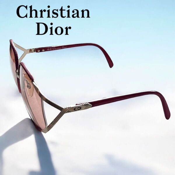 【美品】Christian Dior サングラス ワインレッド ヴィンテージ (度なし)