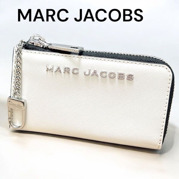 【美品】MARC JACOBS フラグメントケース カードケース コインケース ホワイト キーリング付き