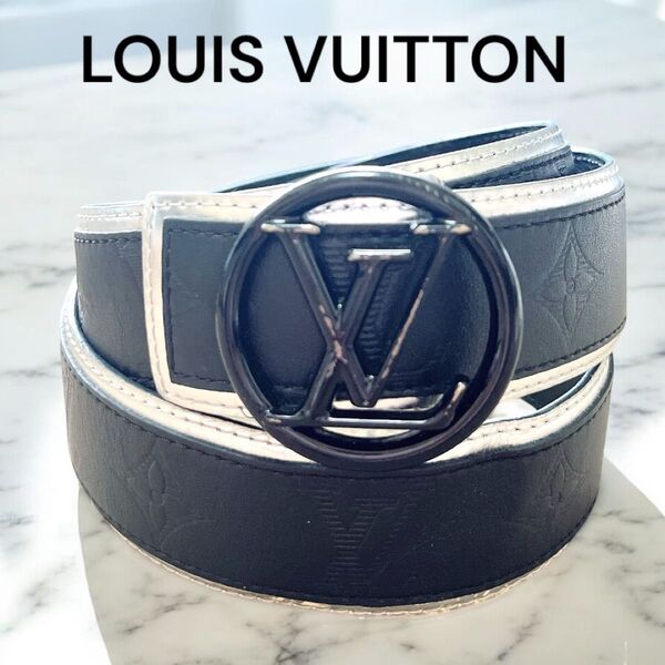 LOUIS VUITTON サンチュール LVサークル 40MM リバーシブル ブラック