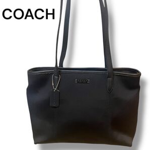 COACH オールドコーチ トートバッグ ブラック ネオプレーン レザー 肩掛け可能 A4収納可能
