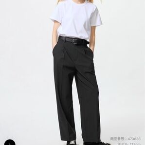 美品 ユニクロ タックワイドパンツxs