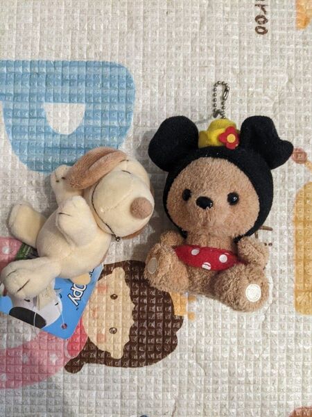 スヌーピー ミニー くま ぬいぐるみ キーホルダー ボールチェーン 未使用