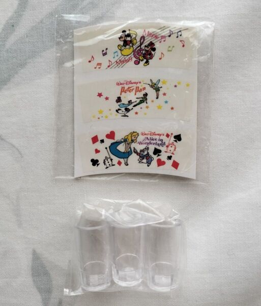 ディズニー ヴィンテージ食器 プリントグラス ミッキーミニー アリス リーメント 食玩 シール レトロ 平成 レトロ